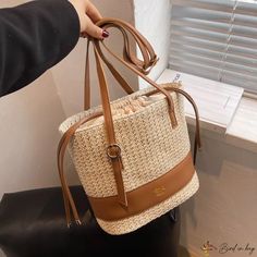 Bird in Bag - Vegetable basket women's bags seaside vacation rattan hand-woven bags hand literary beach bucket straw woven bags Beach Bucket, Woven Bags, Vegetable Basket, Street Trends, Woven Bag, Bird In Bag, Women's Bags, Michael Kors Jet Set, Bucket Bag