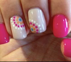 Moms Nails, Summer Nails 2023, Beach Nail, Pretty Nail Art Designs, Nail Style, Dots Nails, Nails 2023, Short Acrylic Nails Designs