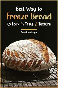 a loaf of sourdough sitting on top of a rack with the words, 15 ways to make sourdough more or less sour