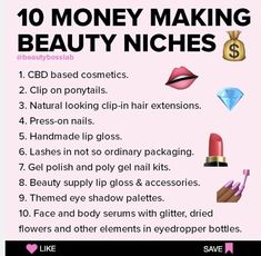 the top ten money making beauty niches