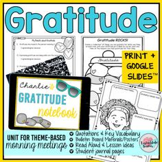 the gratitude print and google slides for students to use on their ipad