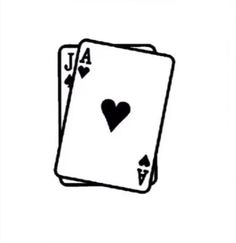 two playing cards with hearts on them and the words jack's in black ink