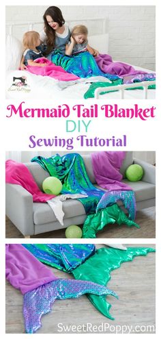 the mermaid tail blanket sewing pattern is easy to sew