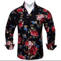 This is the perfect shirt for any man who wants to look stylish and sophisticated. The paisley print is elegant and timeless, and the shirt fits comfortably and looks great on anyone. Whether you're dressing up for a special event or just want to feel your best, this is the shirt for you. Handmade 100% Silk Paisley Dry Clean Only - 30-DAY MONEY-BACK GUARANTEE - Try it! If you don't love it, send it back. We offer free shipping on returns and exchanges. Take your time! You've got 30 days to decid Fitted Collared Shirt With Paisley Print, Elegant Floral Print Shirt For Party, Patterned Long Sleeve Shirt For Semi-formal Occasions, Elegant Floral Print Party Shirt, Elegant Patterned Button-up Shirt, Patterned Long Sleeve Formal Shirt, Formal Long Sleeve Patterned Shirt, Fitted Patterned Printed Shirt, Elegant Summer Shirt With Paisley Print