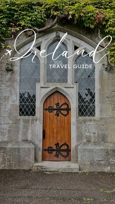 an old church with the words iceland on it's front door and window frame