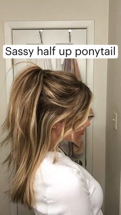 Hair Half Up, Peinados Fáciles Para Cabello Corto, Work Hairstyles, Easy Hairstyles For Long Hair, Hairstyles Medium, Women Hairstyles, Blonde Balayage, Aesthetic Hair, Hair Dos