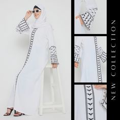 Nabia’s Hajj & Umrah Collection is Live Now 🤍🫶 All Sizes available | Length Customization available •Pocket Friendly •Latest Designs •Perfect for Umrah/Hajj •Premium Material *Flat 15% off on all products* Dm for more details @nabia.in @nabiaclothing #nabia #nabiaabaya #whiteabaya #basicabaya #abayafashion #muslimfashion #modest #hijabfashion #umrahpackages #hajjpackages #eidcollection #eidoutfit #eidabaya #abayacollection #abayasale #shopnow Hijab Plus Size, Abaya Online, Modern Abaya, Muslim Dresses, Flowing Sleeves, Open Abaya