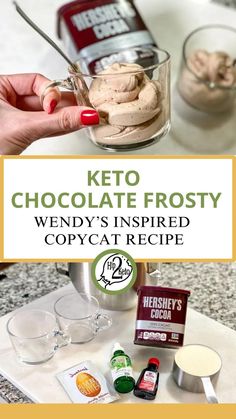 Keto Chocolate Frosty | Wendy’s Inspired Copycat Recipe Chocolate Keto Dessert, Chocolate Frosty Recipe, Keto Frosty, Keto Chocolate Frosty, Creamy Chocolate Dessert, Wendys Frosty Recipe, Cool Whip Desserts, Chocolate Frosty, Frosty Recipe