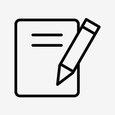 a pencil and paper icon on a white background