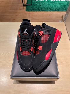 Jordan 4 Retro Red Thunder 11.5M/13W Pre-Owned Original Box (Good) Jordan 4 Retro Red Thunder, Red Thunder, Jordan 4 Retro, Original Box, Jordan, Best Deals, Red