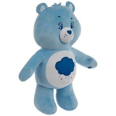 a blue teddy bear with a cloud on it's chest