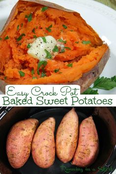 easy crock pot baked sweet potatoes