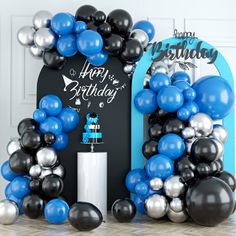 PRICES MAY VARY. 🎈【Black Blue Silver Balloon Garland】 The blue silver balloon garland kit will create the unique party and make your party more impressive and memorable. You will get 10inch: 20 x black, 20 x dark blue, 20 x silver; 5inch: 5 x black, 5 x dark blue, 5 x silver; 12inch: 10 x black, 10 x dark blue; 18inch: 1 x black, 1 x dark blue; 1 x balloon chain, 2 x dispensing. 🎈【Unique Design】 The black blue silver balloon garland is made up of three colours, which include black, dark blue a Blue Silver Balloon Garland, Silver Balloon Arch, Silver Balloon Garland, Mens Birthday Party Decorations, Men Birthday Party, Balloon Arch Kit, Balloon Chain, Birthday Photo Props, Silver Balloon