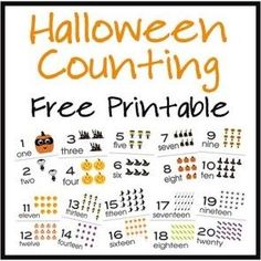 a printable halloween counting game for kids with numbers and pumpkins on the front