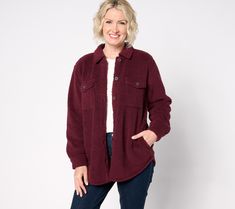 Kim Gravel calls this wear-everywhere sherpa shacket SophistiChic! We call it perfection!! Sport it on cool days as outerwear, or sub it in as a layering piece on even cooler days. From Belle by Kim Gravel. Cozy Everyday Shacket With Pockets, Cozy Fall Shacket For Cold Weather, Cozy Winter Shacket With Relaxed Fit, Cozy Everyday Shacket For Winter, Cozy Everyday Winter Shacket, Cozy Winter Shacket For Everyday Wear, Cozy Winter Shacket For Everyday, Cozy Relaxed Fit Shacket, Cozy Everyday Shacket For Fall