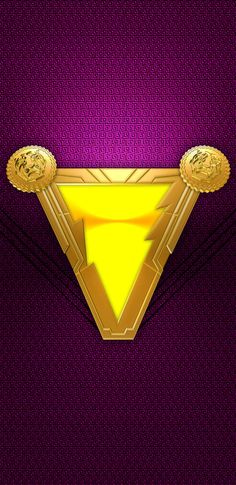 a purple and yellow superman logo with gold accents