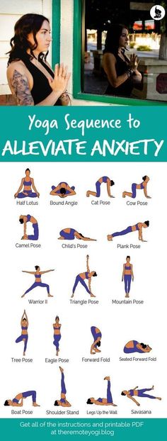 Yoga Sequence to Alleviate Anxiety - Free Printable PDF. This yoga practice is designed to get you fully focused, helping to quiet down the mind and calm anxiety. #Yogaforanxiety #yogapdf Christian Yoga, Yoga Core, Relaxation Yoga, Evening Workout, Yoga Nature, Yoga Handstand, Office Yoga, Yoga Time, Cow Pose