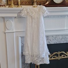 Nwot Jessica Mcclintock White Lace And Cotton Christening Gown. #5 Fitted Gown With Lace Trim For Pageant, Lavender Formal Dress, Victorian Girl Dress, Vintage White Lace Dress, Ivory Girls Dress, Velvet Lace Dress, Victorian Wedding Dress, Victorian Fashion Dresses, Hunter Green Dresses