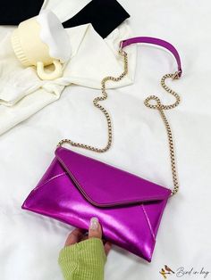 BirdinBag - PU Chain Flap Envelope Bag Envelope Shoulder Bag With Mobile Phone Bag For Evening, Trendy Envelope Bag For Gifts, Party Clutch Flap Bag, Rectangular Flap Bag With Chain Strap For Party, Party Envelope Shoulder Bag With Chain Strap, Party Clutch Flap Bag With Chain Strap, Envelope Evening Bag With Chain Strap As Gift, Chain Strap Envelope Evening Bag, Party Envelope Bag With Chain Strap