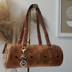 Send Me An Offer, This Bag Is So Cute, Rare, 11.5 Inch Long, By 5 Inches,, Its Clean, With Minor Peeling On The Leather, Hardware With Sign Of Wear, Authentic, Bought This From A 5 Star Seller, Reselling It, Just Fyi, This Bag Did Not Come With The Bling Bling Attached In The Bag, This Is Just A Bag, I Just Used The Original Picture From The Seller, But No Bling Bling Came With It, Pink Mcm Bag, Mid-century Brown Shoulder Bag, Mid-century Vintage Brown Bag For Everyday Use, Black Mcm Bag, Mcm Bags, Leather Hardware, In The Bag, Find Color, Black Tan