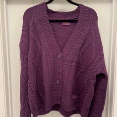 This Is The Official “Speak Now” Taylor Swift Cardigan. It Is Brand New, Soft Fabric, And Gorgeous! Purple Long Sleeve Cable Knit Cardigan, Long Sleeve Purple Cable Knit Cardigan, Casual Purple Cable Knit Cardigan, Speak Now Cardigan, Taylor Swift Purple, Taylor Swift Cardigan, Speak Now Taylor Swift, Cardigan Purple, Taylor Swift Speak Now