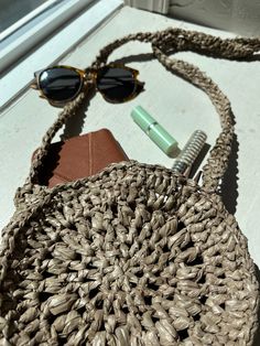 Summer Beige Crochet Bag Made Of Yarn, Spring Woven Crochet Crossbody Bag, Casual Crochet Beach Bag, Eco-friendly Crossbody Crochet Beach Bag, Eco-friendly Crossbody Crochet Bag For Beach, Eco-friendly Crochet Crossbody Bag For Beach, Casual Crossbody Crochet Bag For Beach, Summer Crochet Crossbody Bag For Daily Use, Casual Beach Crossbody Crochet Bag