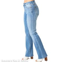 Non-stretch High Rise Medium Wash Flare Jeans, Medium Wash High Waist Stretch Flare Jeans, High Waist Stretch Flare Jeans In Medium Wash, Stretch High Rise Flare Jeans, High Rise Stretch Flare Jeans, Swimwear Bottoms, Plus Size Activewear, Straight Leg Denim, Trendy Dresses