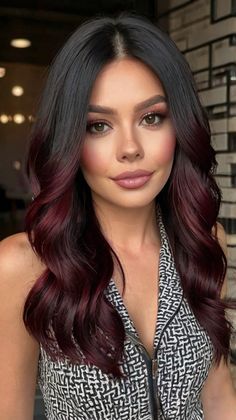 Stunning Dark Cocoa Shag for Autumn Vibes 🍁 Hair Colors For Dark Hair, Dark Cacao, Shag Cut, Black Hair Balayage, Bold Hair Color, Gorgeous Hairstyles, Autumn Look, Glossy Hair, Hair Balayage