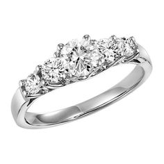 a three stone diamond ring in white gold