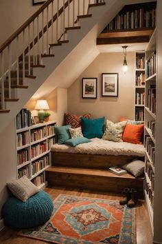 Under Stairs Library, Stairs Library, Under Stairs Closet, Stairs Nook, Stairs Closet, Under Stairs Nook, Stair Nook, Under The Stairs