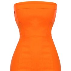 Tube Mini Dress. Orange Fitted Knee-length Mini Dress, Fitted Orange Knee-length Mini Dress, Fitted Orange Mini Dress Knee-length, Fitted Knee-length Orange Mini Dress, Lined Mini Dress With Straight Neckline, Orange Fitted Dress With Straight Neckline, Spring Formal Strapless Bodycon Dress, Spring Formal Bodycon Strapless Dress, Spring Strapless Bodycon Dress For Formal Occasions