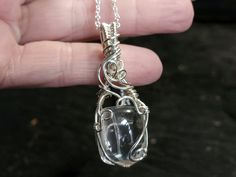 Handmade Jewelry Gift, Clear Quartz Crystal, Wrapped Pendant, Wire Wrapped Pendant, Clear Quartz, Copper Wire, Gift For Mom, Jewelry Gift, Crystal Necklace