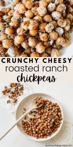 crunch cheesy roasted ranch chickpeas in a white bowl