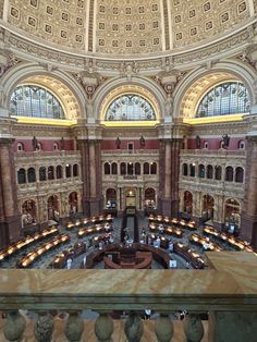 the interior of a large library with many bookshelves