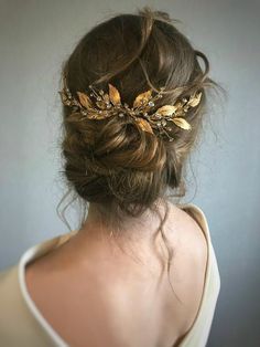 Greek Hair, Leaf Hair Piece, Gold Bridal Hair Comb, Gold Hair Comb, Pearl Headpiece, Laurel Leaf, 사진 촬영 포즈, Greek Wedding, Wedding Hair Pieces