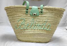 👍Get Your Baskets Photo Before Shipping💪 Fast shipping (ESTIMATED ARRIVAL 3-8 DAYS ) Monogram basket bag for women is a beautiful market basket personalized with initial. Custom beach bag with leather handles handmade with natural straw and combined with high quality leather, making it a lovely straw beach bag. Very versatile, this straw beach bag is perfect anytime and everywhere, you can use it as beach bag, for shopping, for the pool, for go to the grocery, etc. Finally, you can use your st Summer Bags With Leather Handles As Gift, Summer Bags With Leather Handles For Gift, Green Basket Bag For Beach Season, Green Beach Bag As Summer Gift, Personalized Tote Bag For Vacation, Personalized Tote Bag For Beach, Personalized Tote Bag For Summer, Personalized Rectangular Beach Bags, Custom Beach Bags