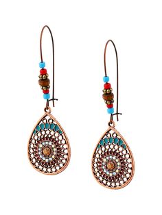 PRICES MAY VARY. Unique earrings design with colorful beads and ethnic style teardrop shape pendant Made from high quality materials and handcrafted with great attention to details Bohemian pendant measures 1.22 x 0.83 inches (3.1 x 2.1 cm) and weighs 0.13 oz (3.6 g) A nice addition to any jewelry collection that surely adds a bohemian flair to your outfit 100% customer satisfaction with 30 days money back guarantee or free replacement Bohemian Adjustable Teardrop Earrings With Colorful Beads, Adjustable Bohemian Teardrop Earrings With Colorful Beads, Bohemian Teardrop Beaded Earrings For Pierced Ears, Bohemian Teardrop Jewelry With Dangling Beads, Bohemian Multicolor Teardrop Jewelry, Multicolor Teardrop Bohemian Jewelry, Beach Teardrop Beaded Earrings, Bohemian Dangle Teardrop Earrings For The Beach, Bohemian Teardrop Beaded Earrings With Colorful Beads