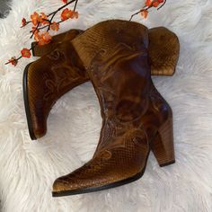 Gorgeous Boots, Made Of Real Leather In Western Style, No Size On Boots, I Measured Bottom It Is 9,5", But Just Outsole Is 12", Looks Like They Are 10,5 In Size, Lining Leather Also Gorgeous Boots, Western Style Boots, Style Boots, Western Style, Western Fashion, Real Leather, Bootie Boots, Ankle Boots, Size 10