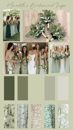 Are you looking to add a unique touch to your wedding party's attire? Embrace the trend of mixing and matching patterns and solids, and empower your bridesmaids to pick their own dresses! With our personalized bridesmaid dress inspiration service, you can provide your bridal party with a cohesive vision while allowing each member to express their individual style. Here's how it works: 1. Purchase this listing to receive a digital download. 2. Complete a short questionnaire to share details about Greenish Bridesmaid Dresses, Wedding Theme Colors Sage Green, Dusty Rose And Sage Green Bridesmaids, Bridesmaid Dress Colour Palette, Different Green Shades Bridesmaid Dresses, Two Tone Bridesmaid Dresses, Colors For June Wedding, Bridesmaid Vision Board, Spring 2026 Wedding