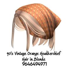 an orange headdress with long hair in blonde