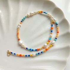 Beaded Pearl Necklace, Mood Jewelry, Beads Choker, Vacation Accessories, Jewelry Beach, Beach Surf, Colorful Jewelry, Pearl Choker, Beaded Choker