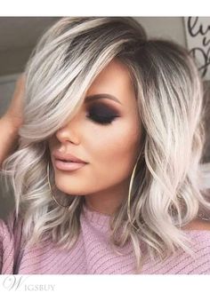 Blond Hairstyles, Rocker Hair, Medium Blonde Hair, Short Hair Balayage, Front Lace Wigs Human Hair, Silver Hair, Blonde Hair Color, Ombre Hair, Balayage Hair