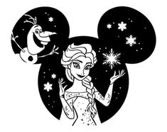 an image of disney's frozen princess in black and white