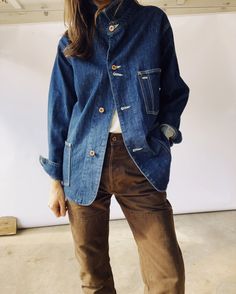 The Denim Barn Coat Barn Coat Outfit, Trendy Outfit Inspo, Barn Coat, Chore Coat, Hand Model, Japanese Denim, Coat Outfits, The Barn, Soft Hand