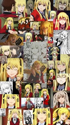 many different anime characters with blonde hair