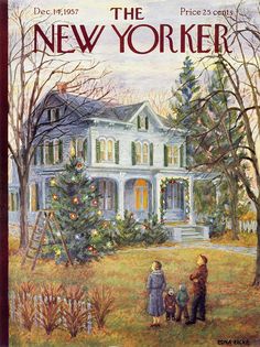 the new yorker magazine cover with an image of two children standing in front of a house