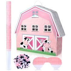 PRICES MAY VARY. Farm Themed Combination Set: the package contains 1 piece of farm pinata, 1 piece of blindfold, 1 piece of stick and 1 pack of confetti, mainly in pink, white and black colors, cute and beautiful, sufficient to meet your various demands Hold Many Items: the animal pinata is in proper sizes, suitable to fill with candies, popcorn, chocolates, confetti or beautiful colored papers, bringing you an interesting use experience Bring You a Lot of Fun: you can put some candy or small gi Pink Barn Farm Party, Pink Barn Yard Birthday Party, Farm Animal Themed Birthday Party, Pinata Birthday Party, Barn Birthday Party, Pinata Birthday, Construction Party Favors, Animal Party Decorations, Animal Themed Birthday Party