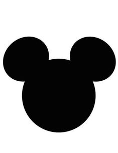 a black mickey mouse head on a white background