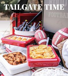 a football themed party with food and snacks