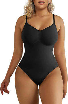 Sizing Tips: Follow our size chart and measure bust, waist, and hips. The bodysuit is designed with stretchy fabric to fit perfectly
Tummy Control: Seamless design smooths the abdomen, lifts the chest, and enhances your shape
Comfortable Material: Lightweight, stretchy fabric with a breathable mesh breast area for all-day comfort
No Compression Bra: Adjustable straps and full back coverage. Snap closure for easy use
Wardrobe Essential: Ideal for any outfit or solo wear to highlight your curves Womens Shapewear, Seamless Shapewear, Clothing Basics, Full Bodysuit, Bra Design, Snatched Waist, Low Cut Blouses, Bodysuit Shapewear, Compression Bra